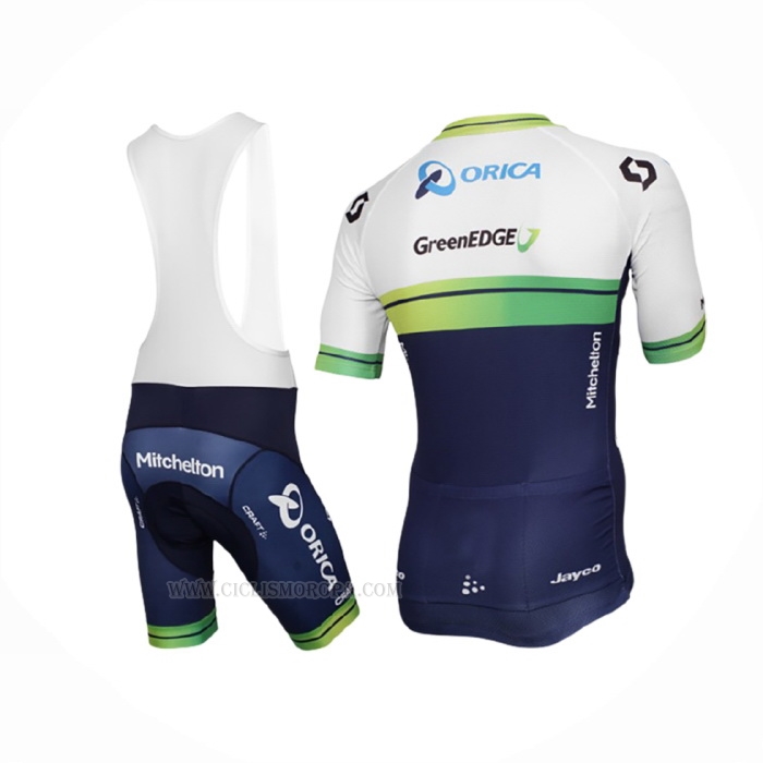 2015 Ropa Ciclismo Orica GreenEDGE Blanco Azul Mangas Corta y Culotte Corto